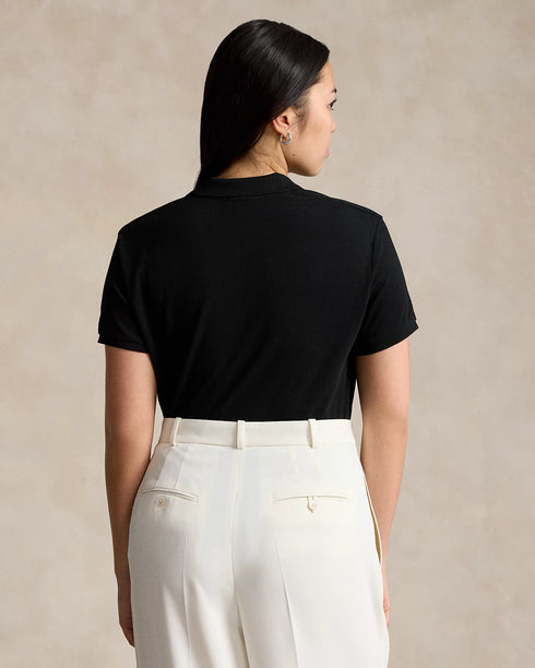 POLO RALPH LAUREN SLIM FIT STRETCH POLO SHIRT- BLACK